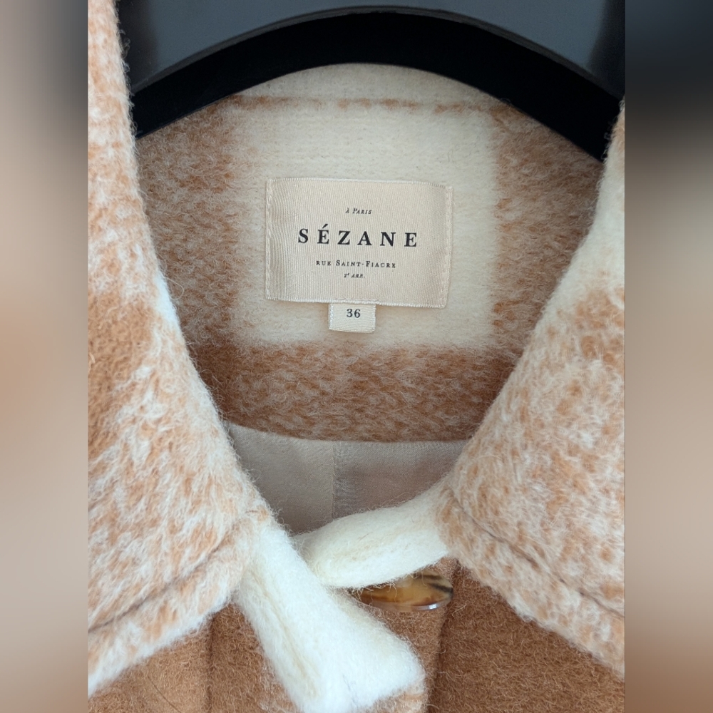 ❌SOLD❌Sézane Paulin Plaid Coat -Sz 36 - Picture 7 of 8